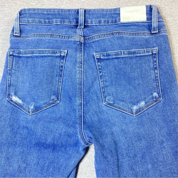 Paige Jeans Womens 27 Blue Hoxton Ankle Skinny Mid Rise Raw Hem Stretch Denim - Picture 8 of 16